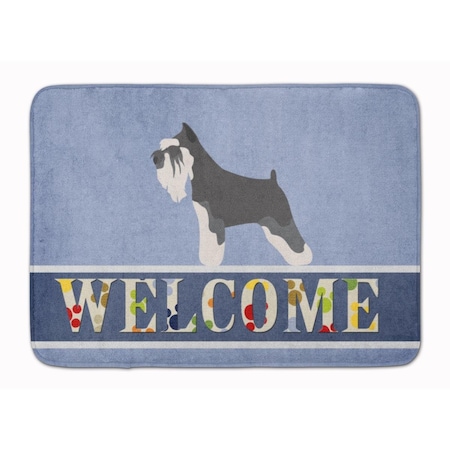 Carolines Treasures Miniature Schnauzer Welcome Machine Washable Memory Foam Mat BB8298RUG
